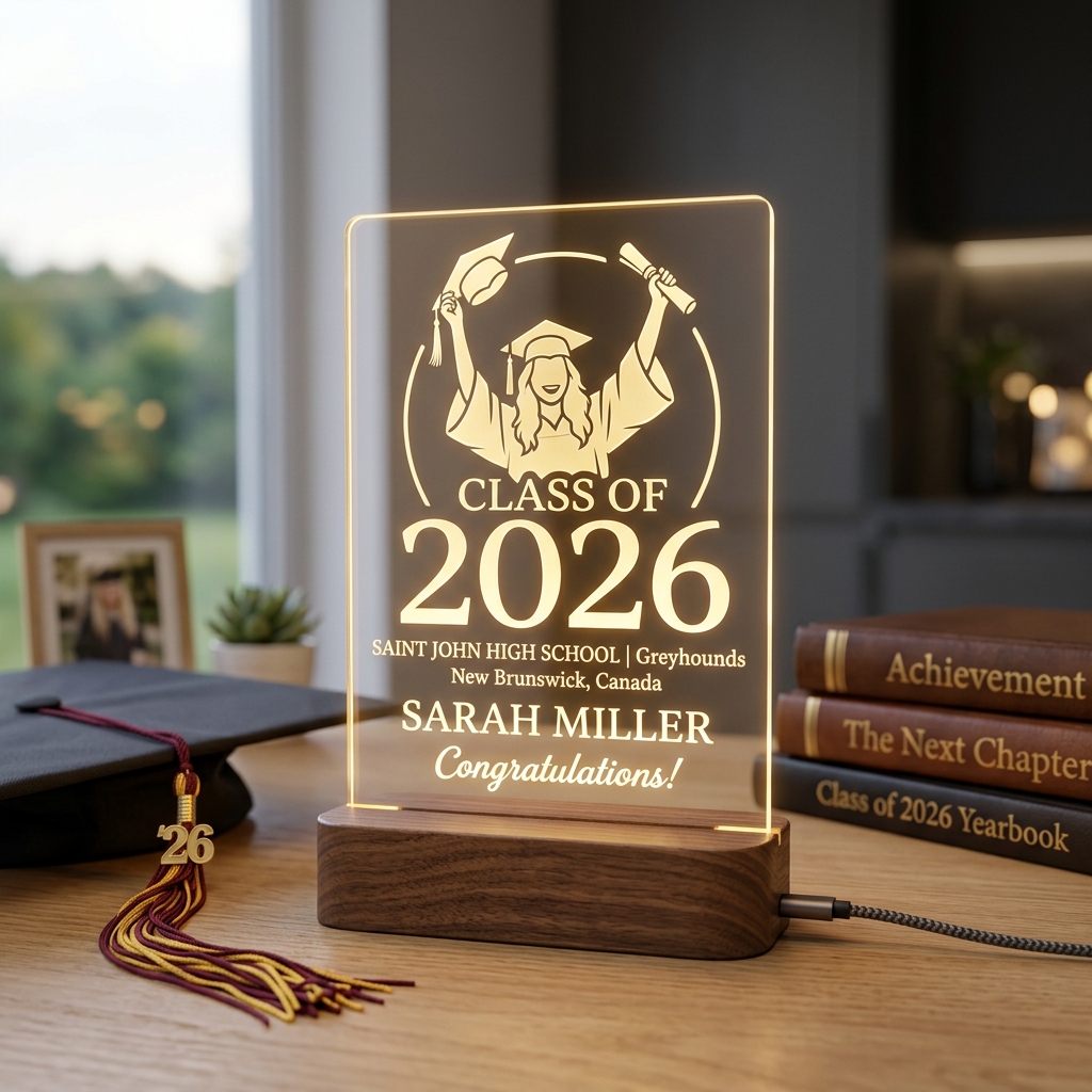 Personalized Graduation LED Lamp – Class of 2026 Custom Acrylic Photo Light Gift (Canada) — photo 10 of 11