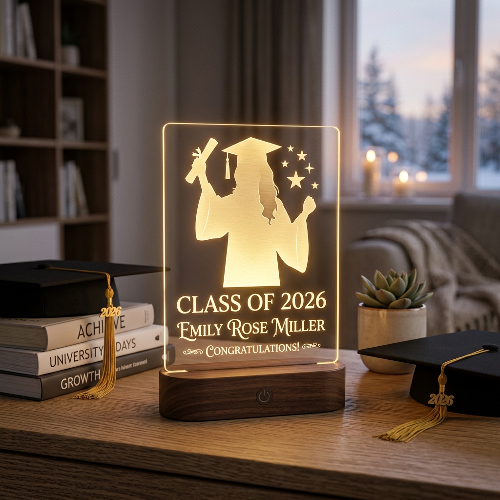Personalized Graduation LED Lamp – Class of 2026 Custom Acrylic Photo Light Gift (Canada) — photo 5 of 11