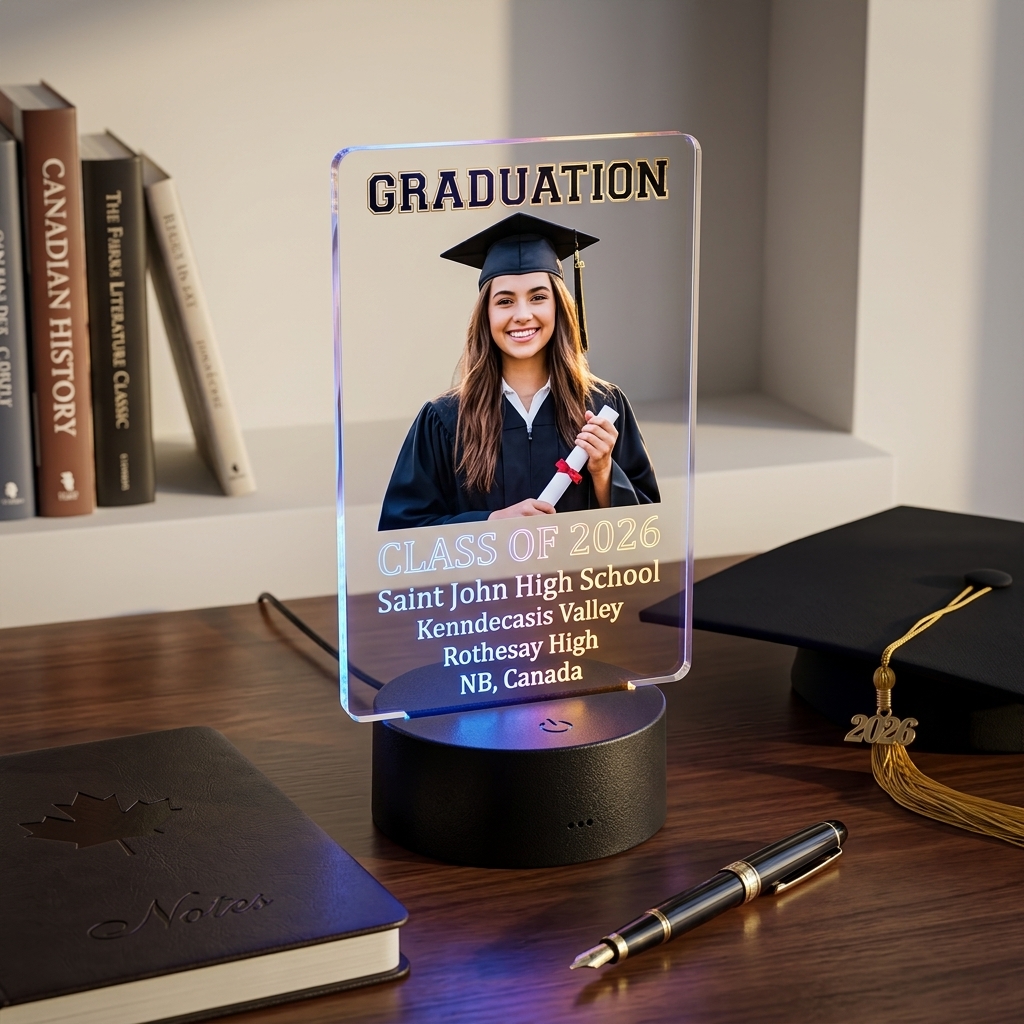 Personalized Graduation LED Lamp – Class of 2026 Custom Acrylic Photo Light Gift (Canada) — photo 3 of 11