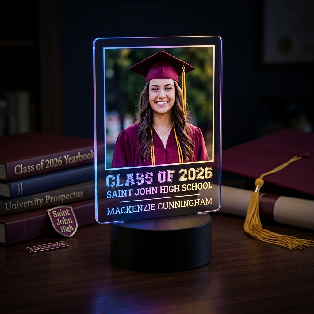Personalized Graduation LED Lamp – Class of 2026 Custom Acrylic Photo Light Gift (Canada) — photo 11 of 11