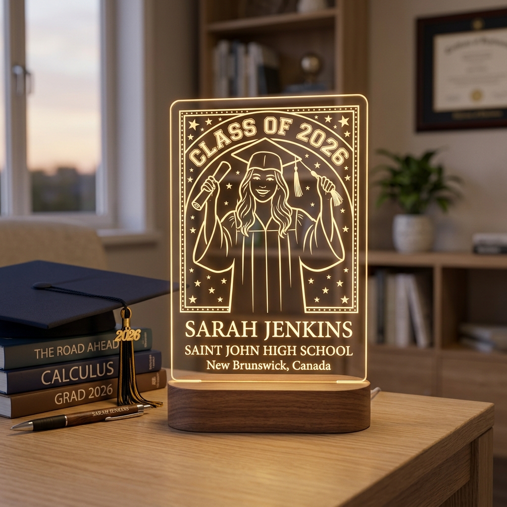 Personalized Graduation LED Lamp – Class of 2026 Custom Acrylic Photo Light Gift (Canada) — photo 8 of 11