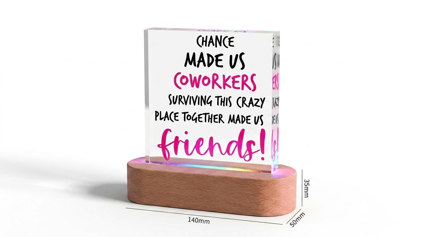 Custom Co-worker Friendship LED Acrylic Lamp Canada – Personalized RGB Gift — photo 4 of 5